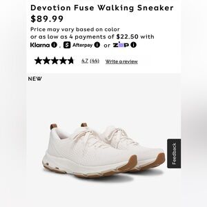 NWT Ryka Devotion Fuse Walking Sneaker - 8.5 Wide